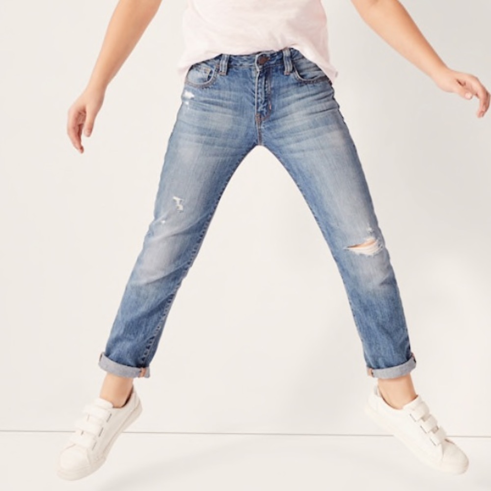 Vanilla Star Girls Girlfriend Jeans In Destruction